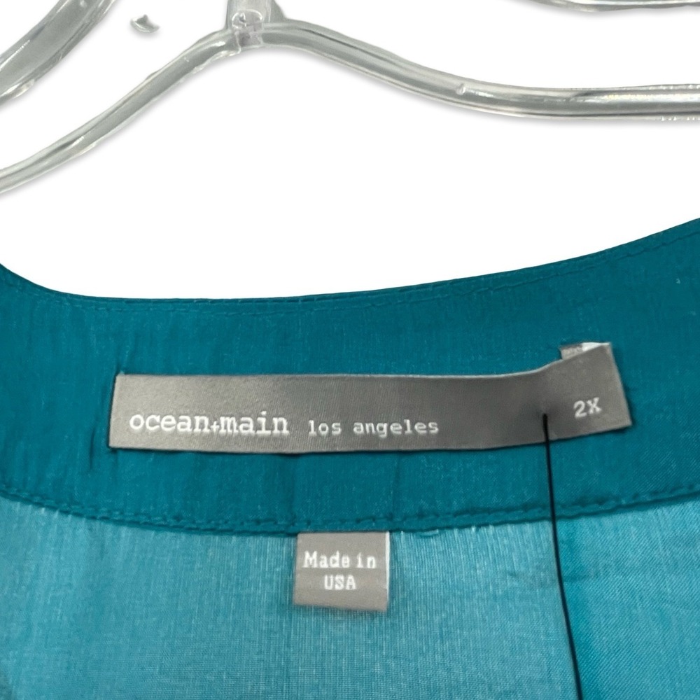 Ocean+Main Kaftan Dress 2X Teal - Picture 3 of 6